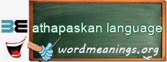 WordMeaning blackboard for athapaskan language